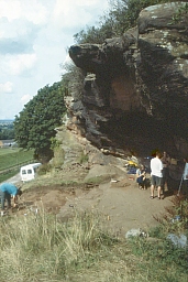 A general view of the principal rock shelter, enlarged by John Harris in the eighteenth century.